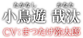 小鳥遊 哉汰（たかなし かなた）CV:まつたけ弥太郎